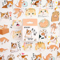 Box of 46 cartoon decorative stickers for children's journals in nine illustrated themes