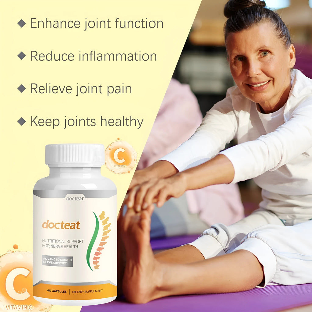 DOCTEAT body care adhesive wrap kit bottle containing 60 capsules for joint comfort