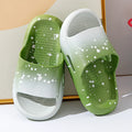 Gradient blue PVC slippers for children on a white background, showing sandal-style design.