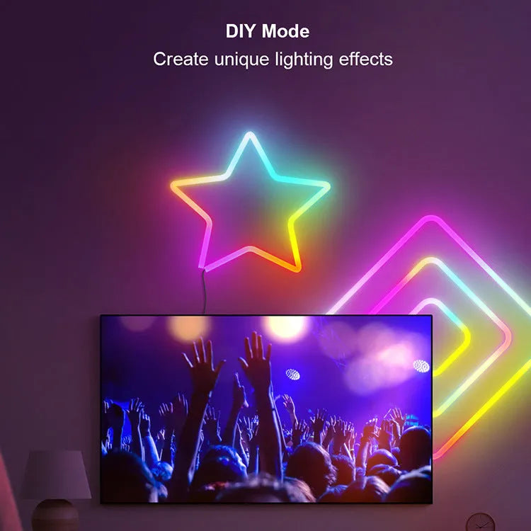 3-metre USB-powered RGB LED neon light strip with remote control for interior lighting