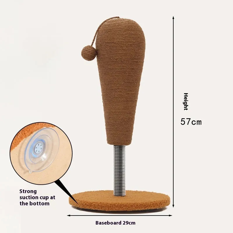 Hemp rope cat scratching board and tumbler toy set in large and small size options