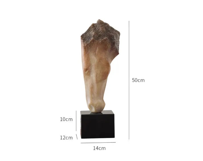 French retro style abstract horse head resin sculpture for desktop display, 50cm tall.