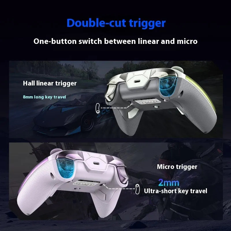 Rocker Smart gaming controller with charging dock in black, green or purple colour options
