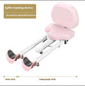 Leg opener stretching equipment with steel frame and foam padding in pink colour
