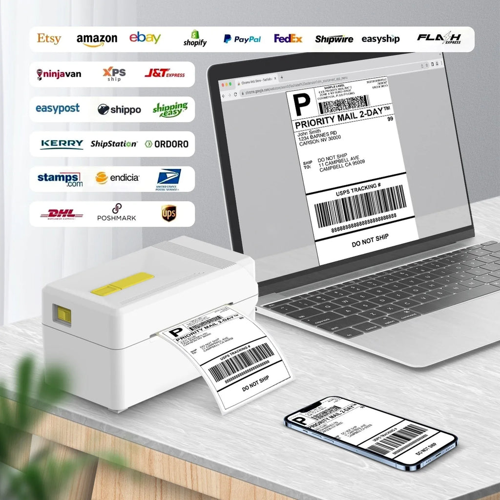 FlashLabel Thermal Express Label Printer with USB port for order printing applications