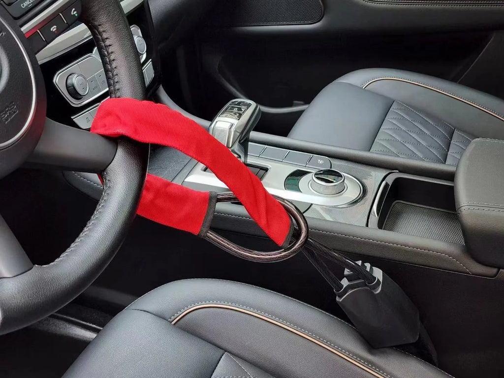 Car steering wheel lock with wire rope design and copper core for General Motors vehicles