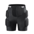 Black Spandex and NBR foam hip protection pad for sports like roller skating and skateboarding.