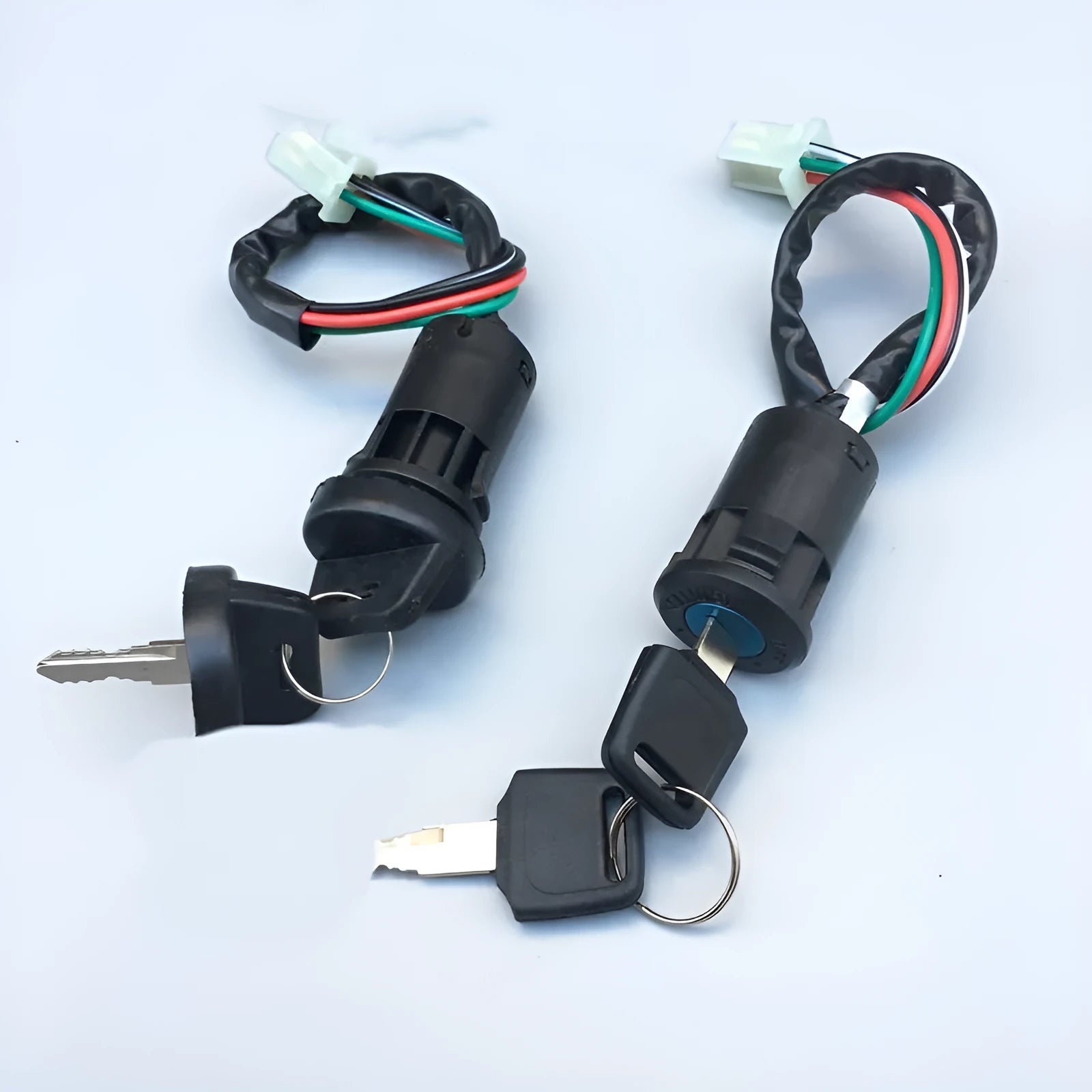 Waterproof electric car door lock with plastic housing and electrical connectors for automotive central locking systems