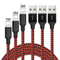 Braided fast charge Micro USB cable for Android phones in black and white, black blue, or black red colours