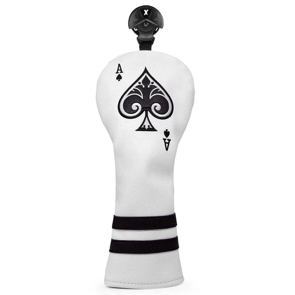 A PU golf putter sleeve in one of three colours, designed to cover a putter head and shaft.