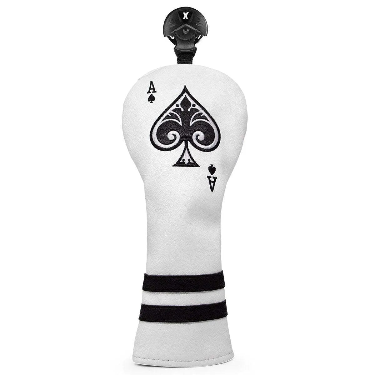 A PU golf putter sleeve in one of three colours, designed to cover a putter head and shaft.