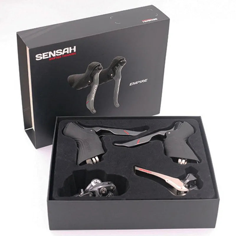 Aluminium alloy road bike transmission kit with manual change, finger dial, and short leg rear dial