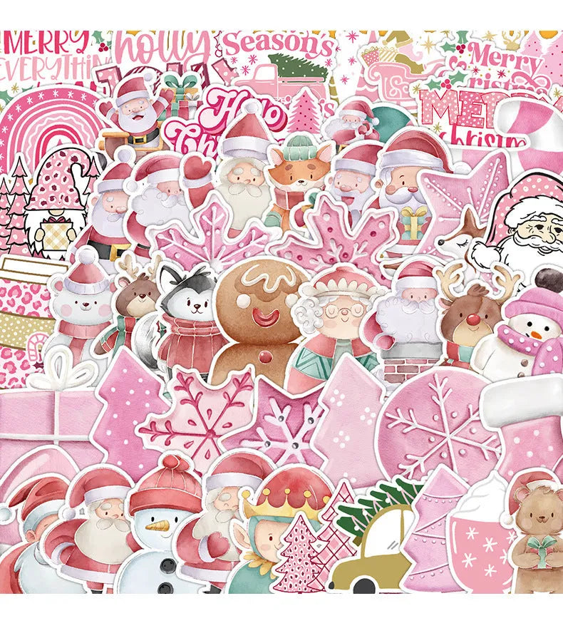 50 Christmas waterproof stickers in cute TQ50-0376 design for cars, phones, computers