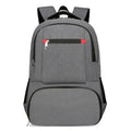 Insulated Oxford cloth backpack in grey with curved shoulder straps and multiple compartments