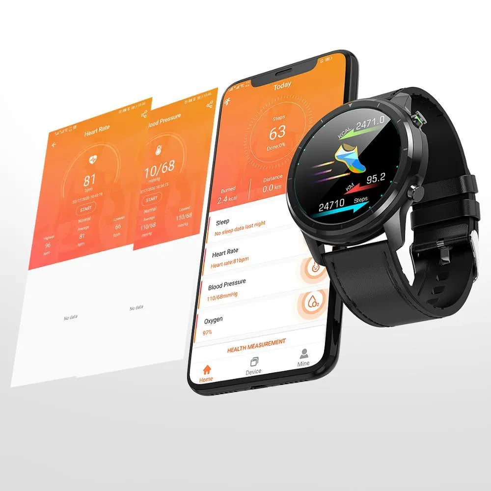 LEMFO LF26 smart bracelet with 1.3-inch screen in Brown Black colour on a wrist.
