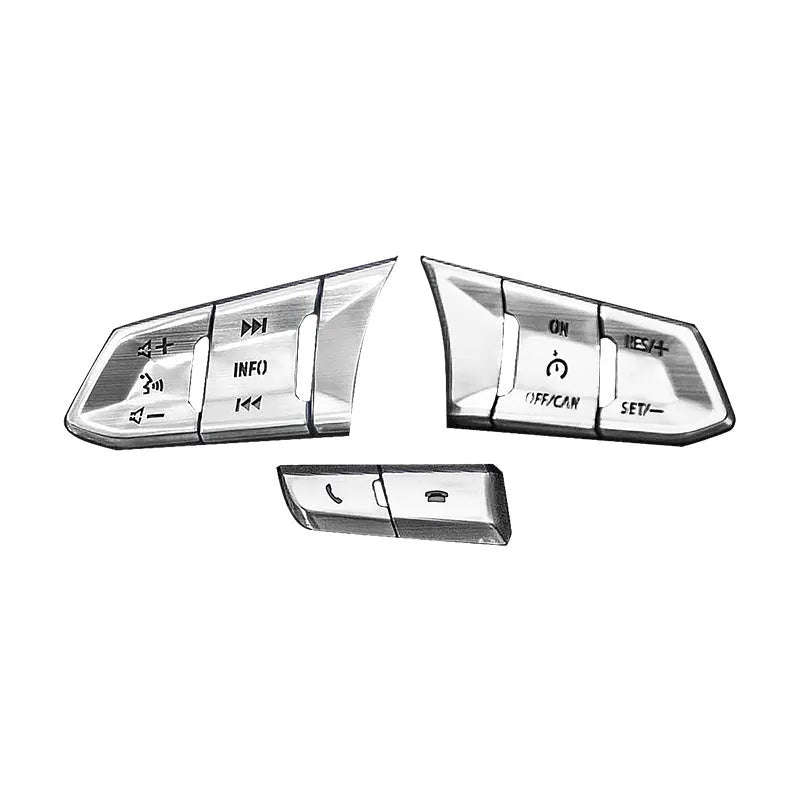 Atz aluminium alloy decorative sticker set for car steering wheel buttons and interior customisation