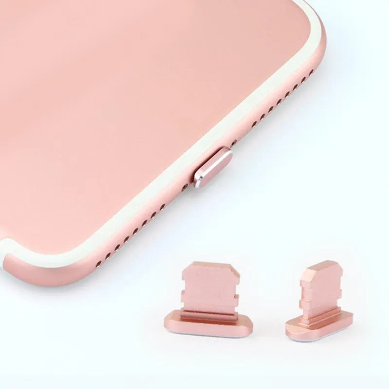 Aluminium alloy iPhone charging port dust plug in various colours for multiple iPhone models