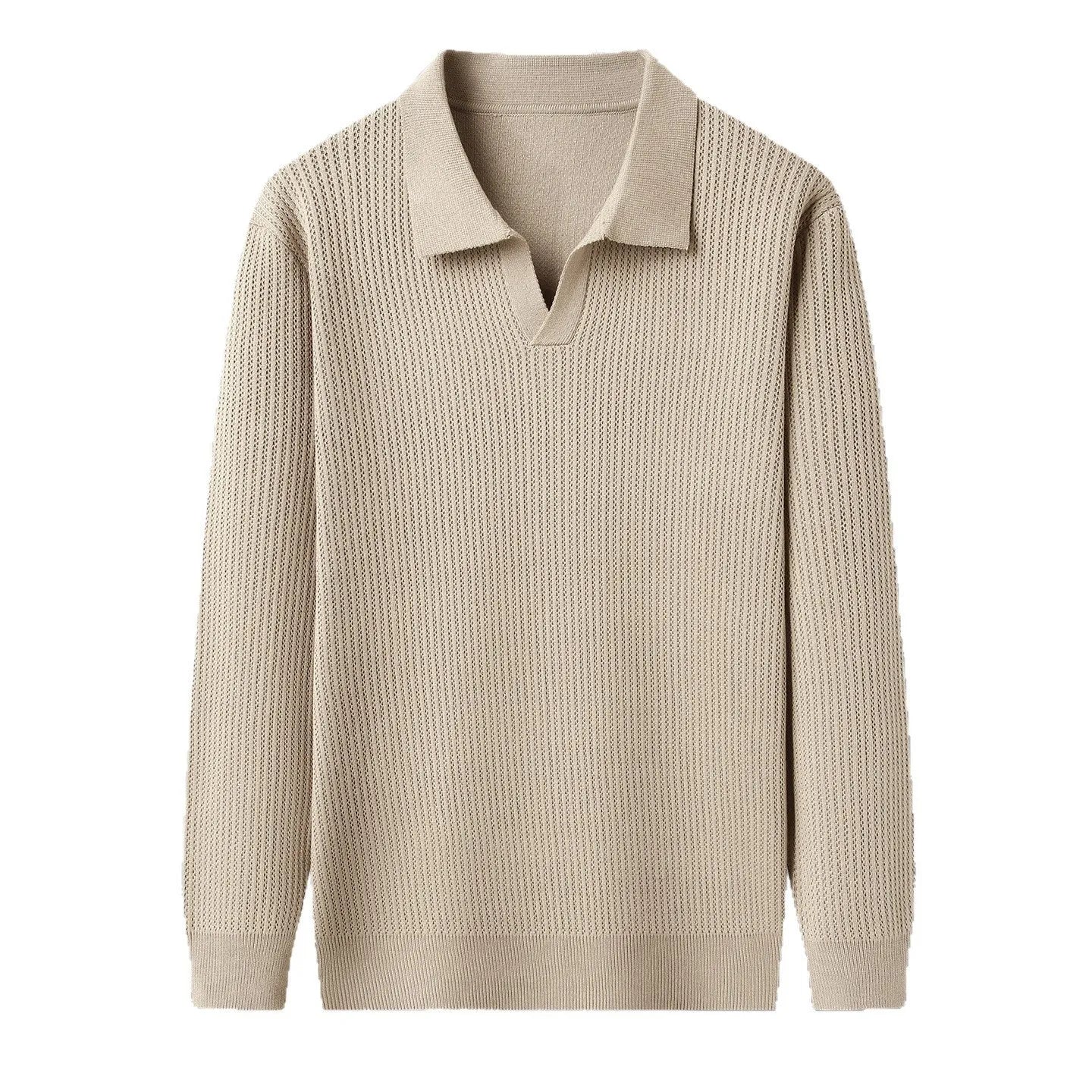 Men's loose pullover sweater in green black camel and brown colours for autumn casual wear