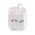 Transparent plastic protective case for Apple AirPods showing colour style options
