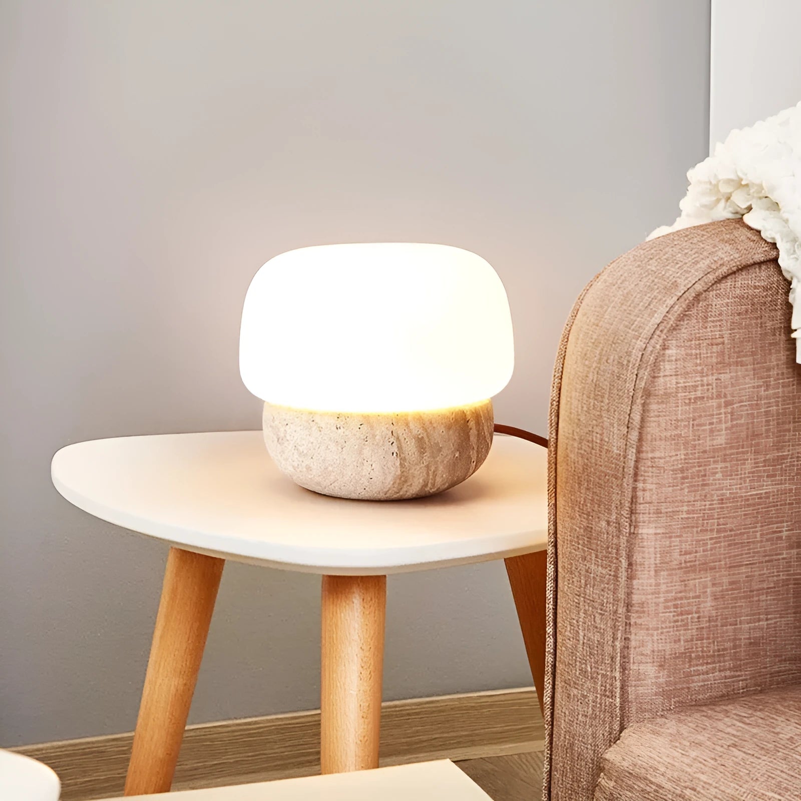 Cream retro creative bedside lamp with button switch measuring 18x17cm