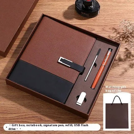 A5 soft leather notebook in business brown colour with pu cover and wood-free paper pages
