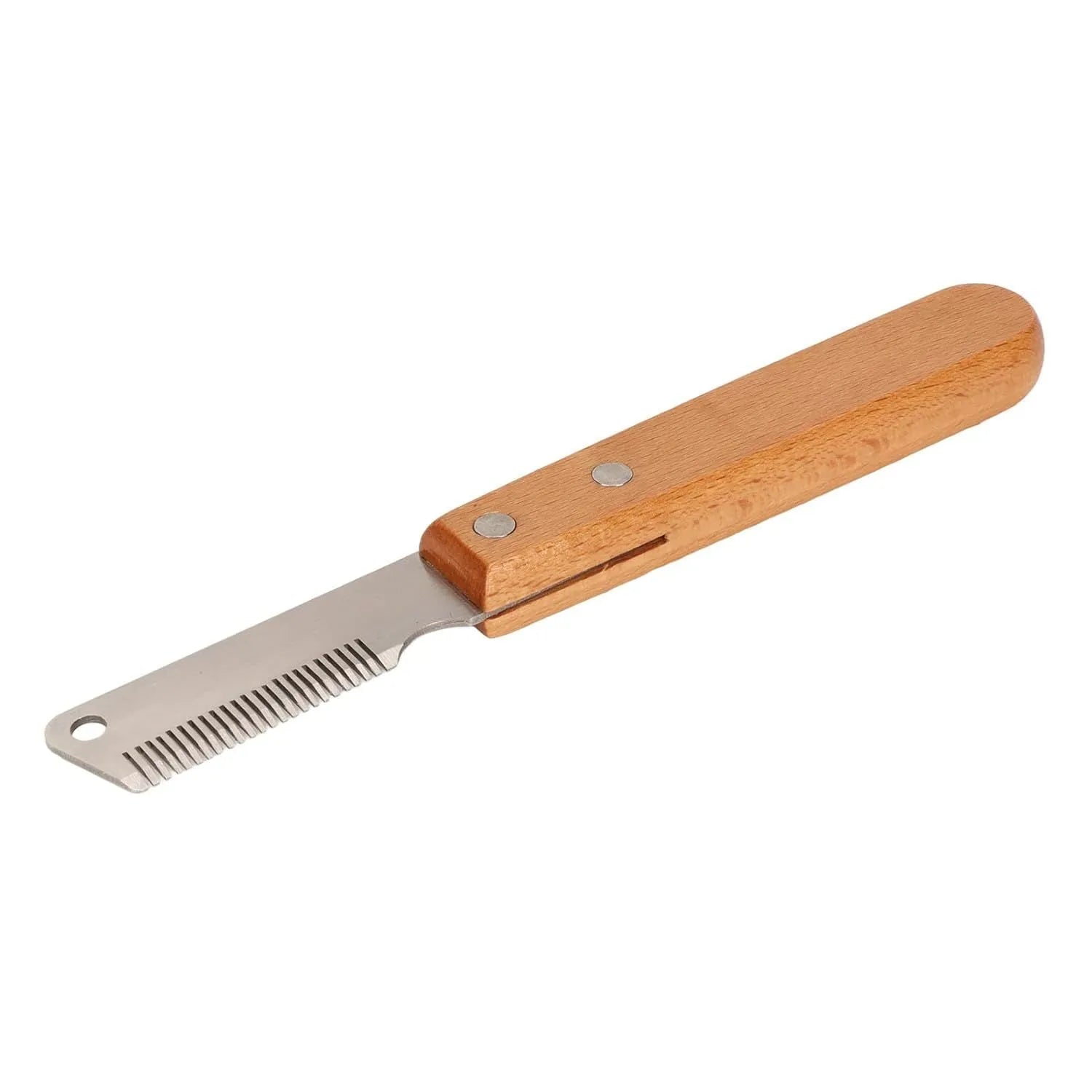 Pet stripping comb grooming tool with wood handle for dogs and cats