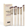 MAANGE five apricot angled makeup brushes for powder and cream blush application