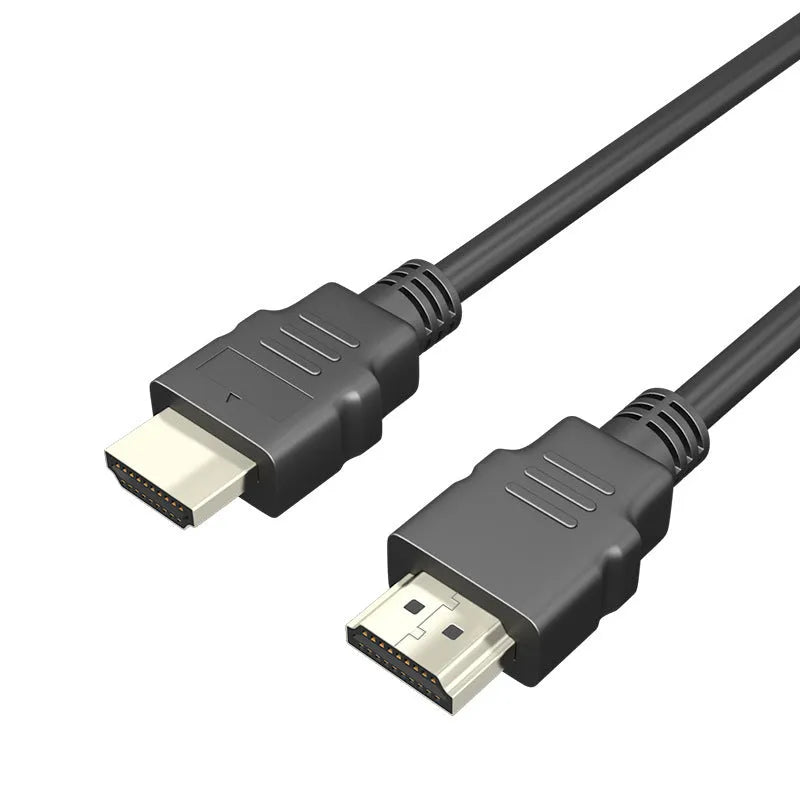 Black HDMI data cable with nickel-plated connectors for set-top box connections