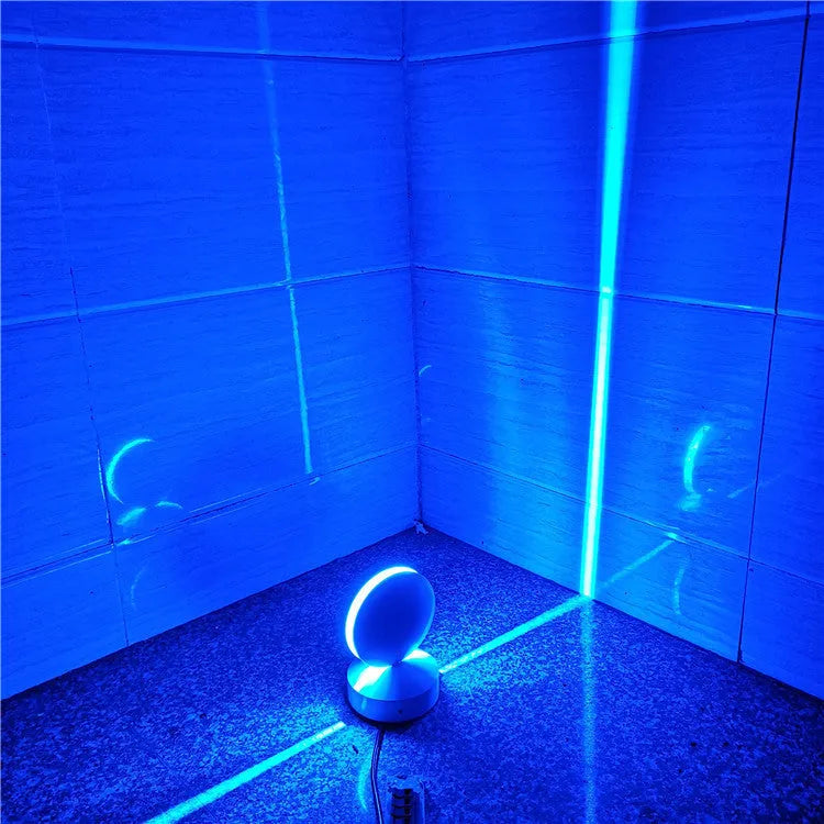 Modern aluminium spotlight bar wall lamp with glass lens and coloured LED illumination