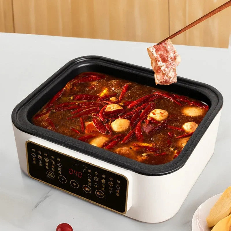28-litre capacity electric steamer with stainless steel steaming rack and automatic measuring function.