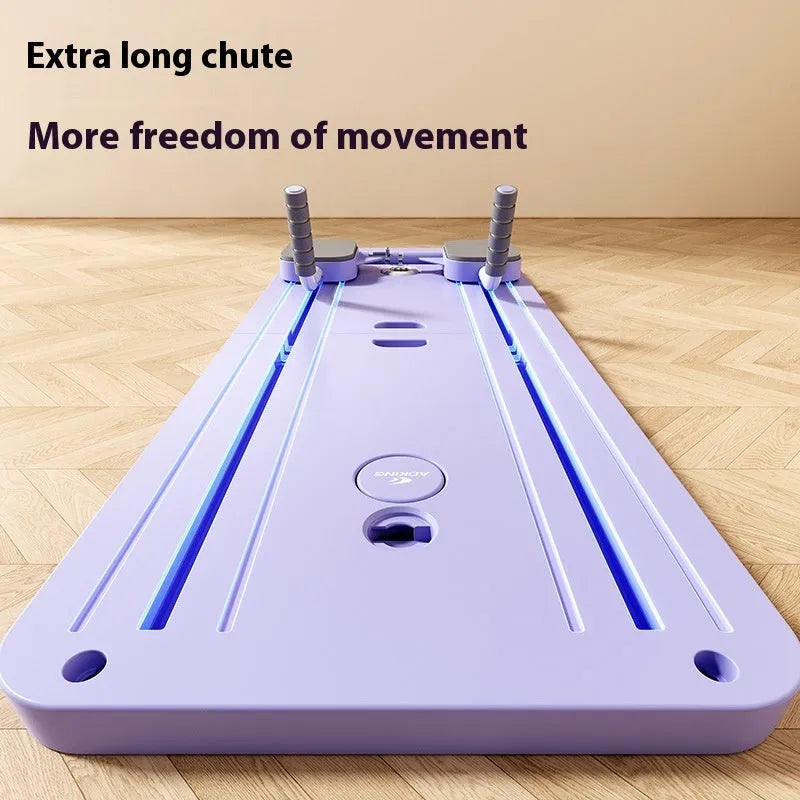 Standard purple fitness board with automatic rebound abdominal wheel for home workouts