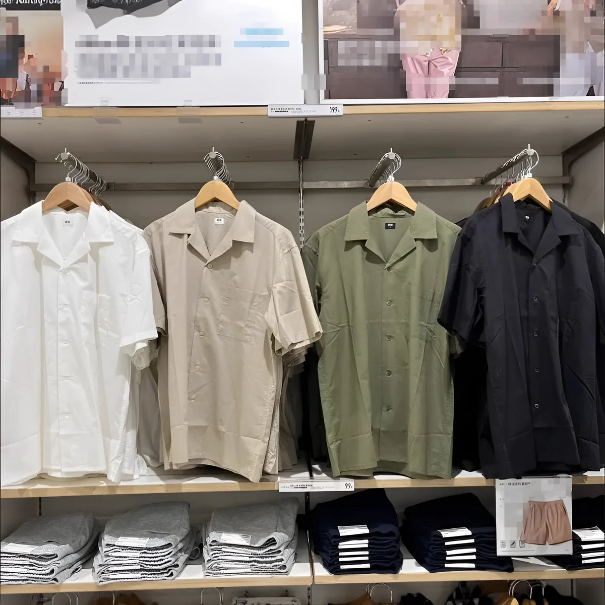 Man wearing a beige open collar modal cotton blend casual shirt in a cardigan style