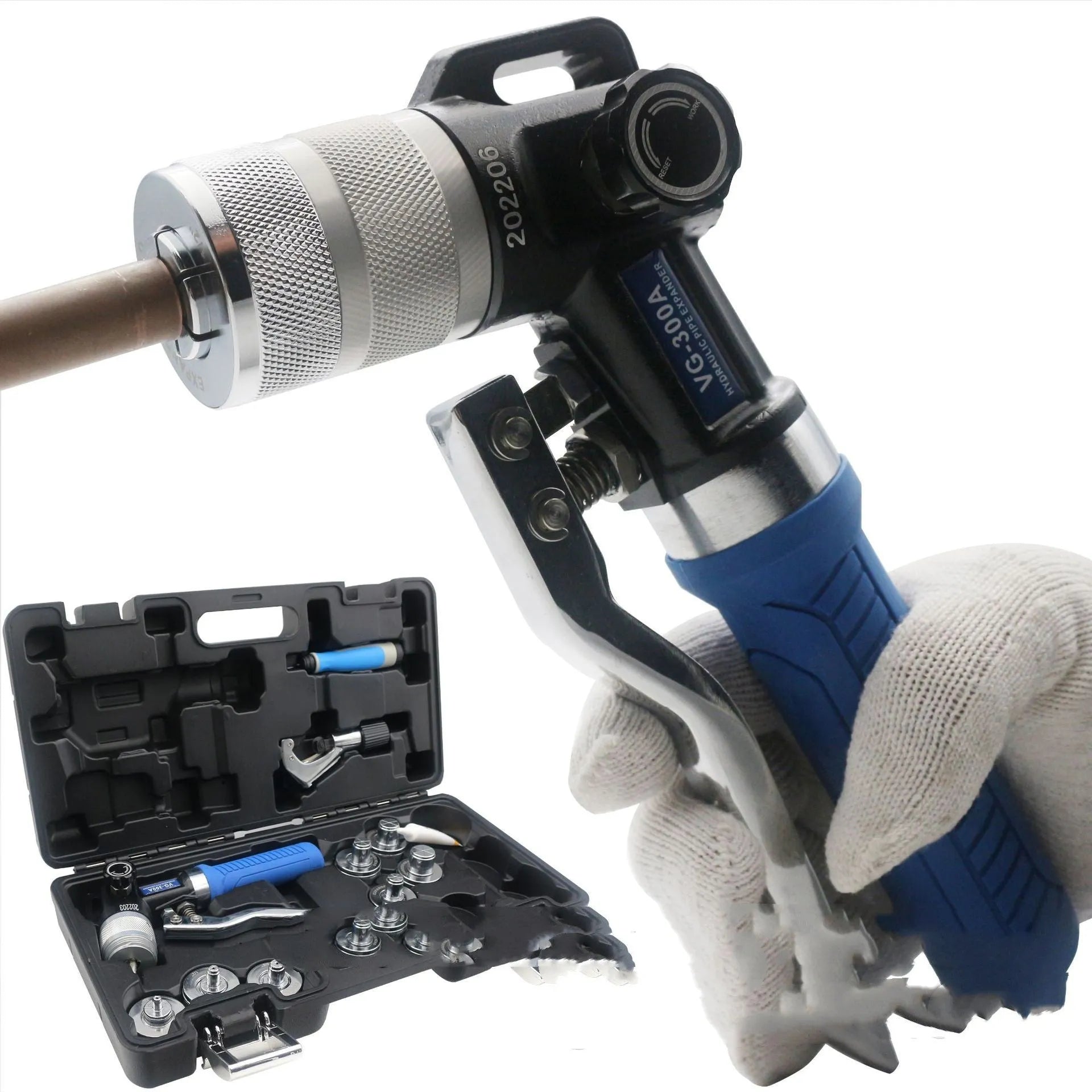 VG-300 hydraulic tube expander tool for refrigeration maintenance with alloy steel construction
