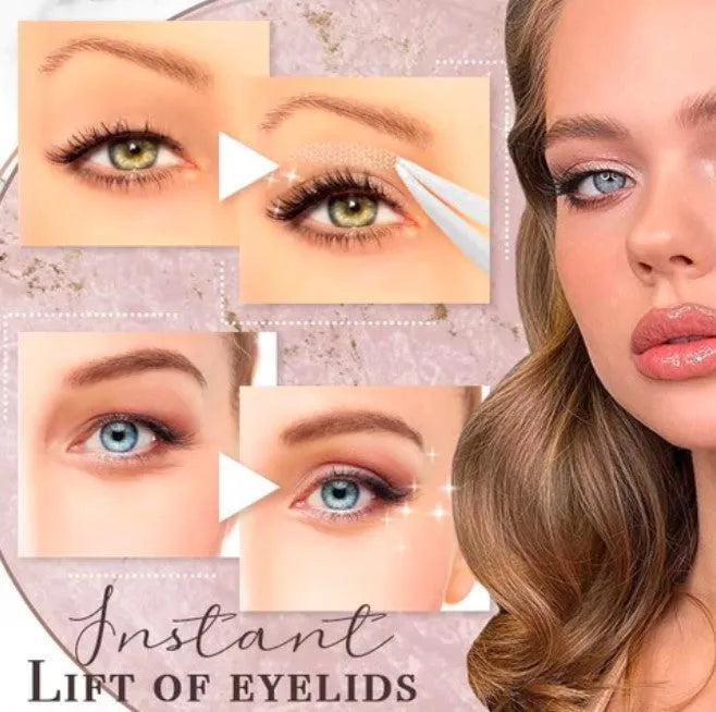 No Glue Eyelid Sticker set showing L, M, and S sizes in non-woven fabric for household application