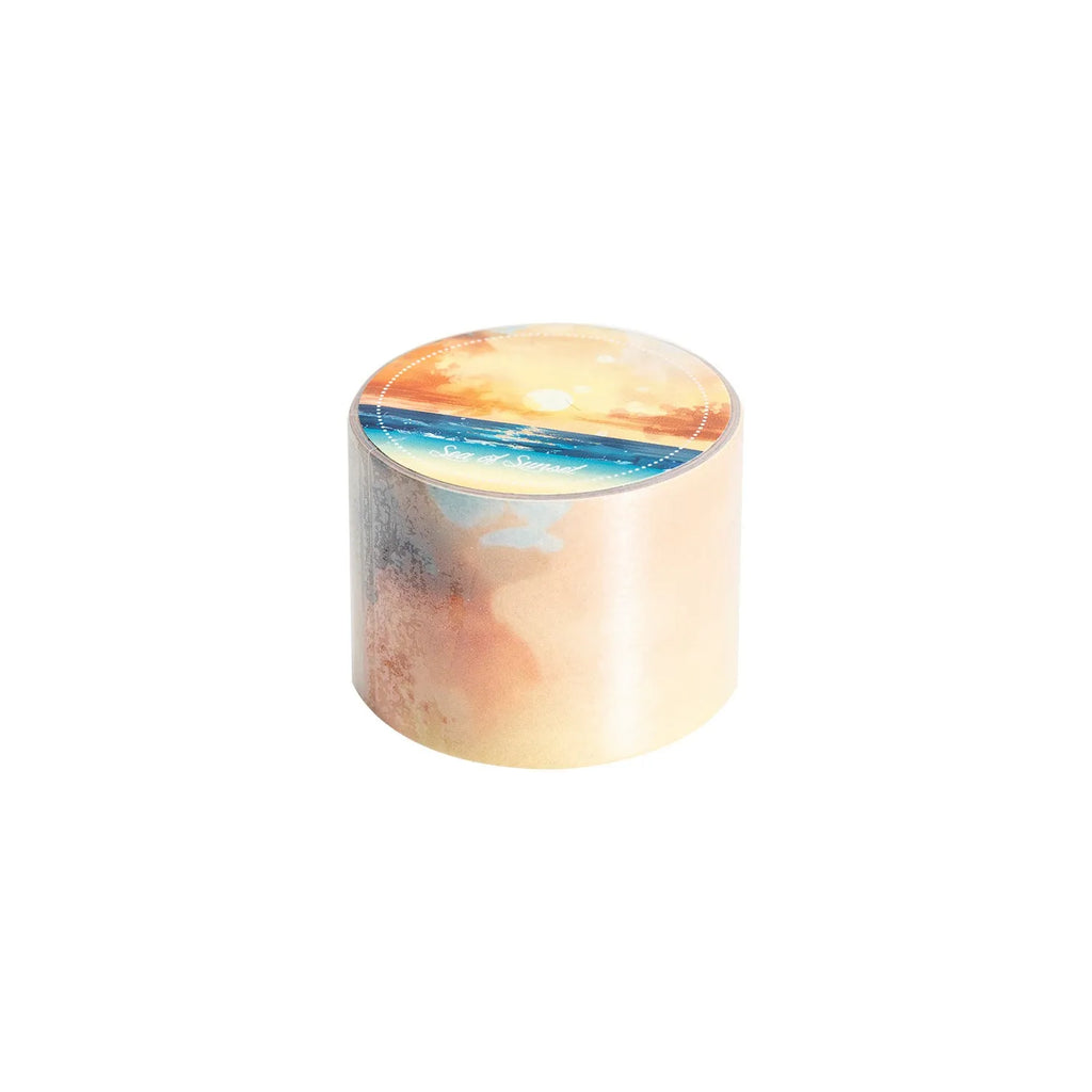 Japanese paper sky theme decorative tape roll with colourful cloud design, 30mm width