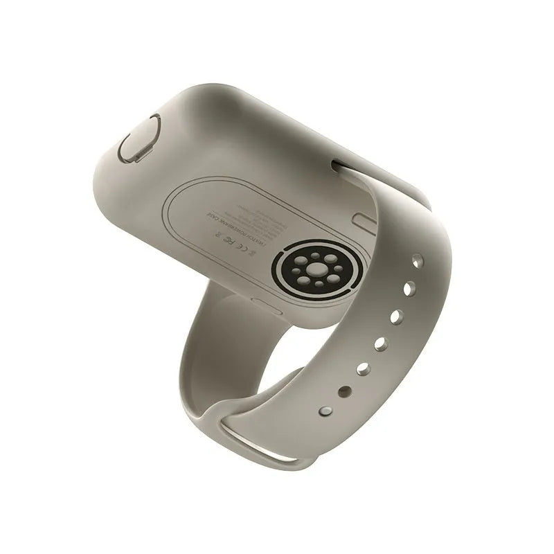 Apple Watch portable charging case in Brown, Midnight Blue, or Starlight colours with 1200mAh battery