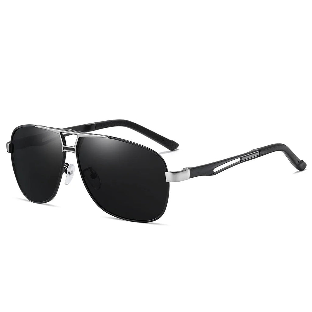 Men's orange red polarised aviator sunglasses with metal frame and HD TAC lenses