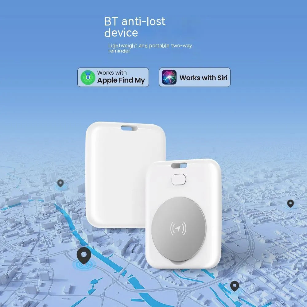 White ABS plastic pet tracker device for cats and dogs with Apple compatibility