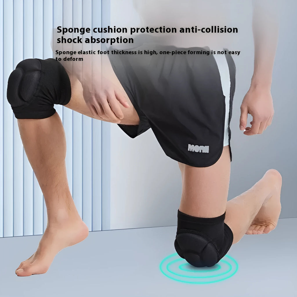 Black and blue thick sponge dance kneepad pair for volleyball hiking and sports protection