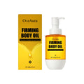 60ml bottle of tightening and wrinkle resistant body oil with a caramel-coloured liquid.