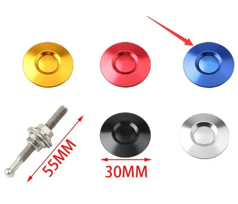 30mm diameter CNC aluminium mini engine cover lock in five colour options with 55mm screw
