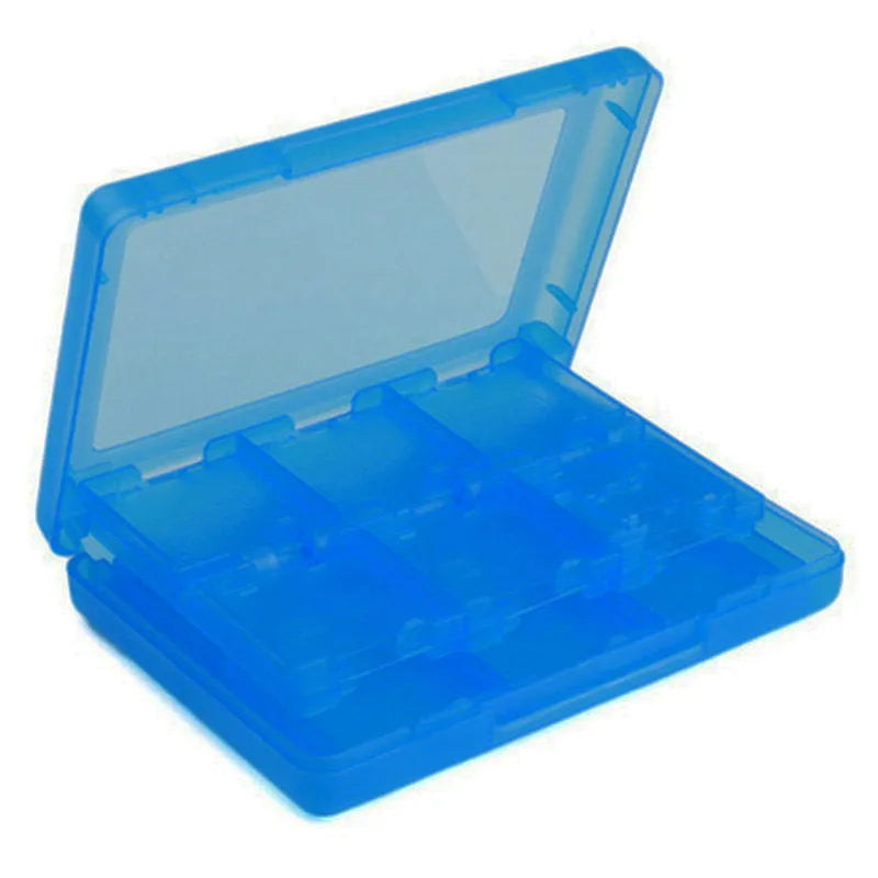 NDS 3DS game card storage box in choice of colours showing compact size and game slot layout
