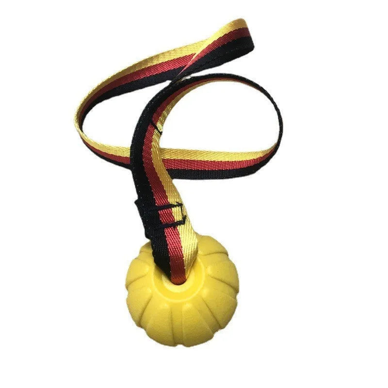 Floating EVA dog training tether ball in camouflage colour with attached string