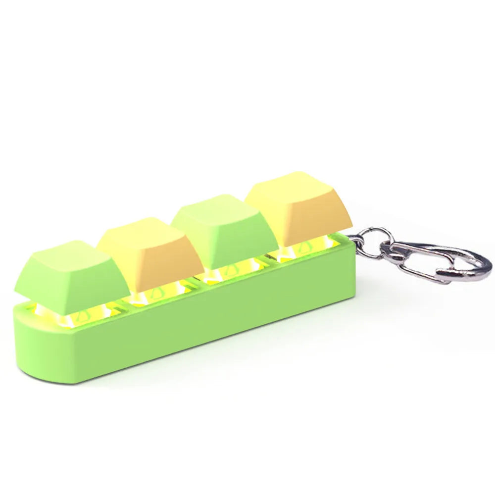4-key keyboard switch shaft tester with transparent bottom shell showing switch sockets