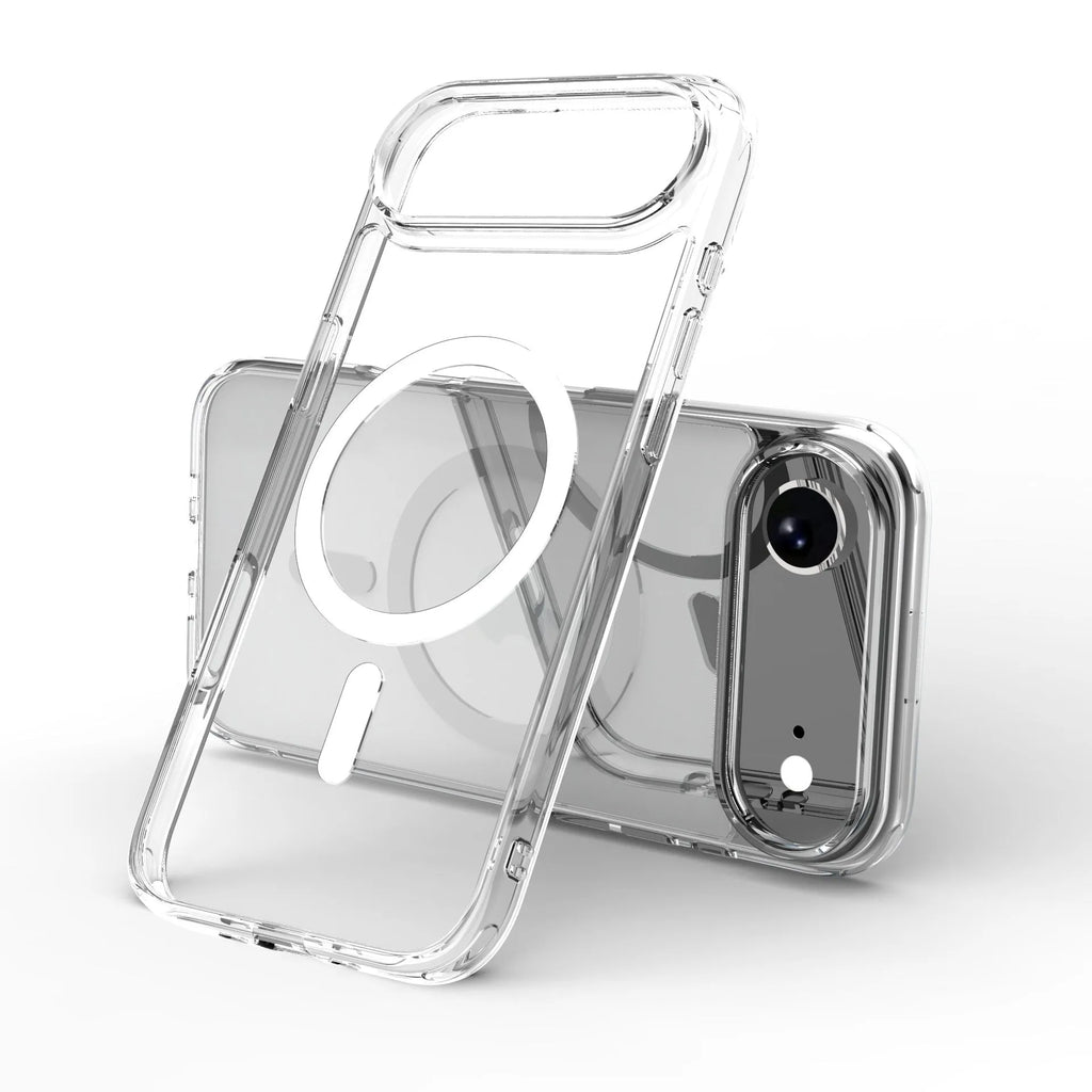 Transparent magnetic iPhone 17 AIR phone case showing TPU composite construction