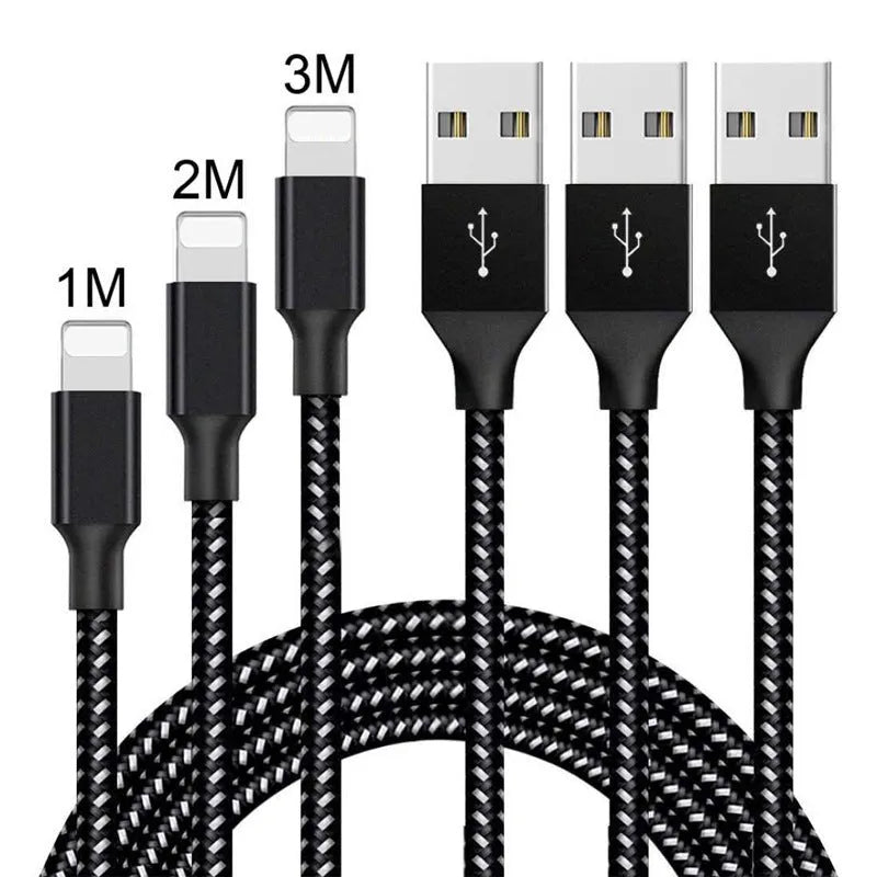 Braided fast charge Micro USB cable for Android phones in black and white, black blue, or black red colours