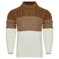 Men's knitted crew neck pullover sweater in long sleeves for winter