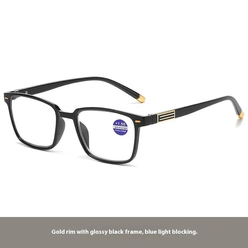 Anti blue light multifocal reading glasses with photochromic colour changing lenses in various frame styles
