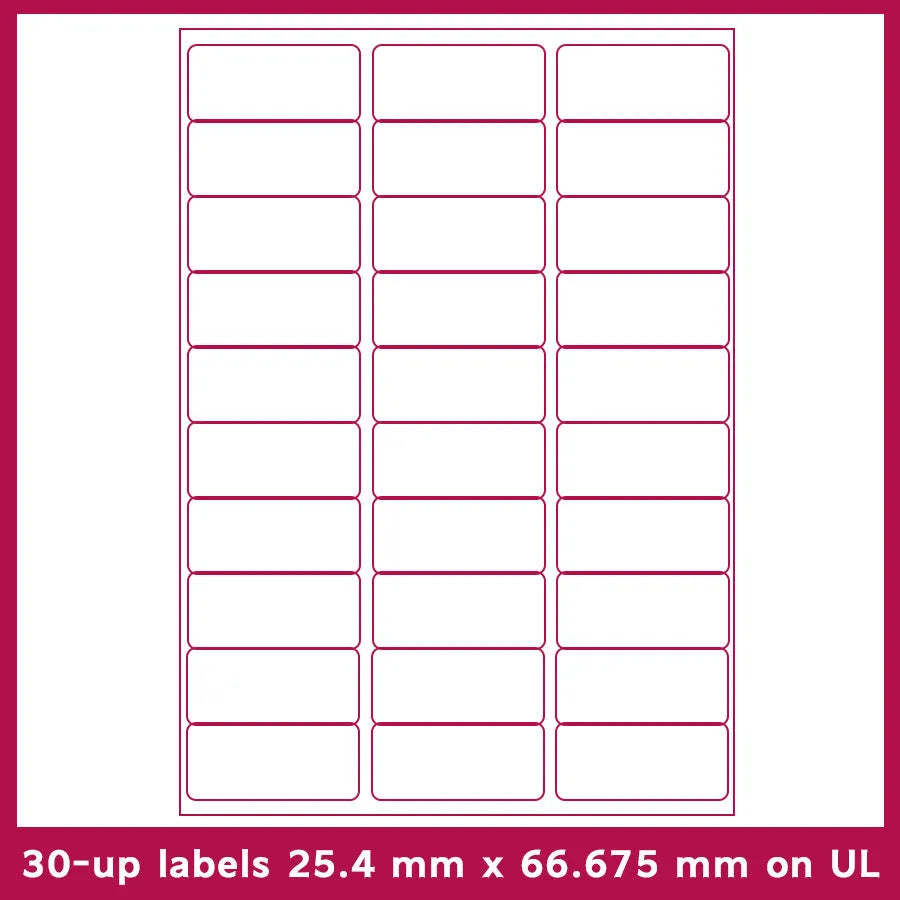 Pack of 100 pre-cut A4 FBA barcode label sheets showing multiple grid format options