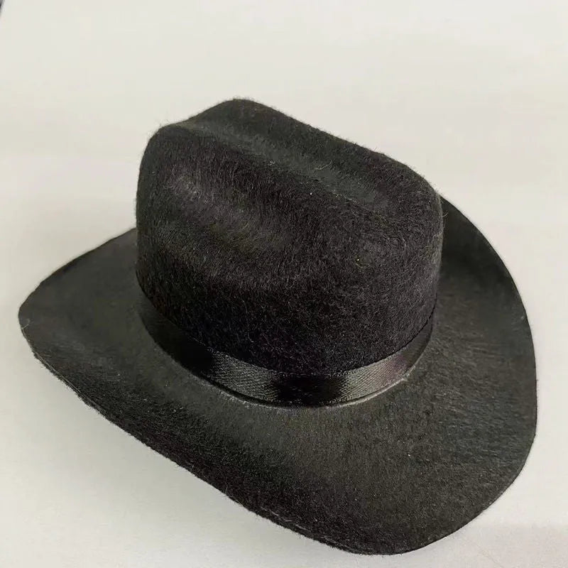 British-style cat cowboy hat with velvet belt decoration in S and M sizes
